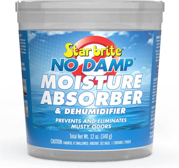 Star Brite No Damp Dehumidifier & Moisture Absorber - Prevent & Eliminate Musty Odor in Closets, Basements, Bathrooms, Campers, Boats, Safes & More. 12 Oz Bucket