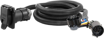 CURT 57008 7-Foot Vehicle-Side Truck Bed 7-Pin Trailer Wiring Harness Extension, Select Ford F-150, F-250, F-350 Super Duty, Black