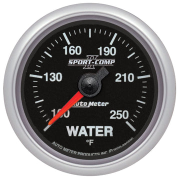 AutoMeter Gauge, Water Temp, 2 1/16", 100-250ºf, SPN 110, Sport-Comp Ii (880890)