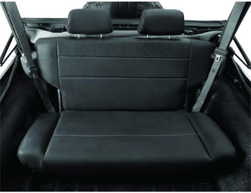 Bestop® 39440-01 TrailMax II Fold and Tumble Black Crush All-Vinyl Rear Bench Seat for 55-95 CJ5, CJ7 and Wrangler YJ
