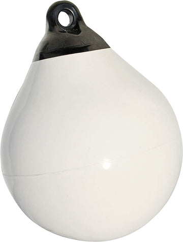 Taylor Made Tuff End Buoy, White (9") – Flexible, Strong, Marine-Grade Vinyl Buoy for 25-40 Foot Boats – Easy-to-use, Trivalve™ Inflates with Standard Ball Pump – 2020108079