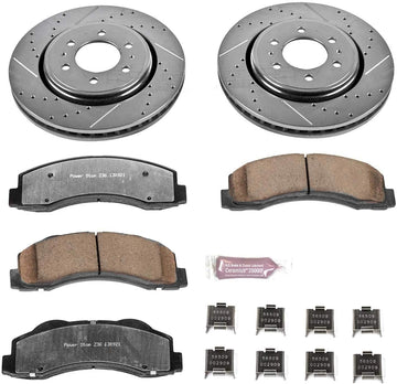 Power Stop K3167-36,Z36 Truck & Tow Front Brake Kit- Drilled/Slotted Rotors & Carbon Fiber Ceramic Brake Pads