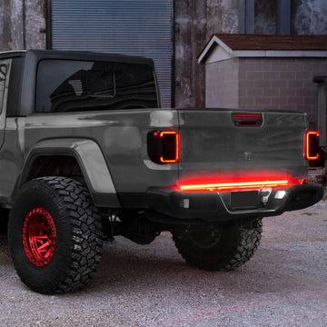 XKGLOW 48inch Truck Tailgate LED Light Bar with Sequential Turn Signal Running Brake Reverse Works with Trailer Detection, White 48" Truck Tailgate Light