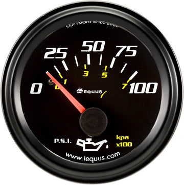 Equus 6234 Oil Pressure Gauge - Black