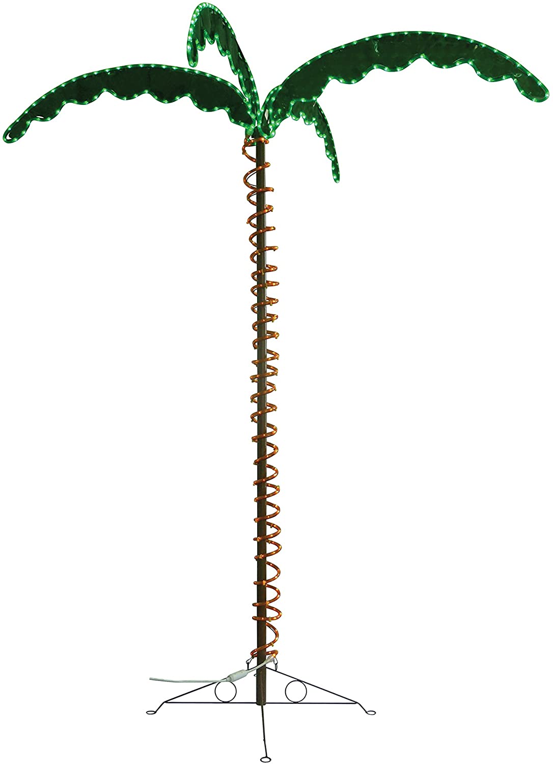 Green LongLife 8080104 Decorative Palm Tree Rope Light 7 feet Palm Tree Without Coconuts