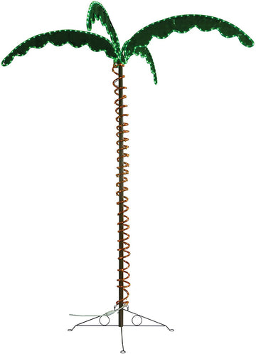 Green LongLife 8080104 Decorative Palm Tree Rope Light 7 feet Palm Tree Without Coconuts