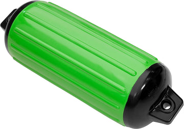 Taylor Made Super Gard Inflatable Vinyl Boat Fender 5.5" x 20", Double-Molded Ends, Fits 5/8" Lines, for Boats 15-35', Ribbed Design, Rubber Football Needle Inflation, Lime Green - 2020108288 Lime Green 15'-20' Boat | 5.5" x 20" Fender