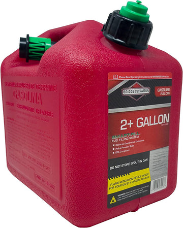 Briggs & Stratton Two Gallon Gas Can, EPA Approved, Smart Fill Spout, and Fire Mitigation (FMD) Compliant