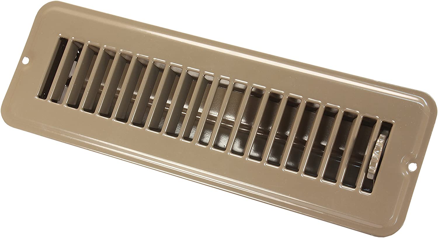 JR Products (02-28915) Brown 2" x 10" Metal Dampered Floor Register