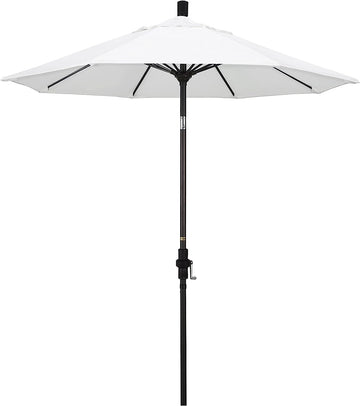 California Umbrella GSCUF758117-5404 7.5' Round Pole Fiberglass Rib Market Umbrella, Sunbrella Natural