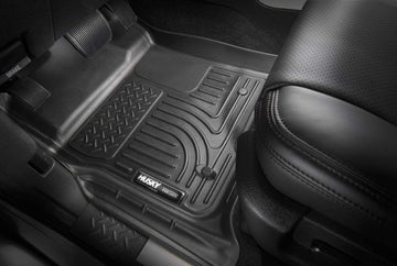 Husky Liners Weatherbeater Series | Front Floor Liners - Black | 18001 | Fits 2009-2018 Ram 1500(New Body), 2019-2022 Ram 1500 (Classic Body) 2010-2018 Ram 2500/3500 Crew Cab (w/auto Trans) 2pc. Black Weatherbeater Front Floor Mats Custom Molded