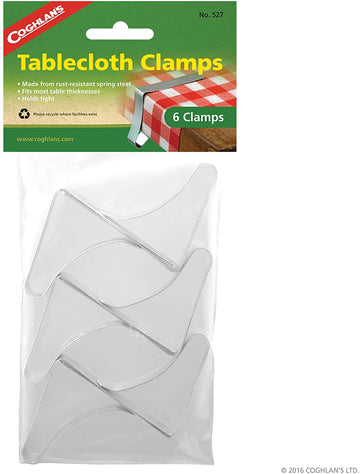 Coghlan's Tablecloth Clamps Rust Resistant Spring Steel Camping (6-Pack of 6)