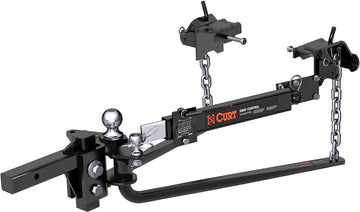 CURT 17062 Round Bar Weight Distribution Hitch with Integrated Lubrication and Sway Control, Up to 10K, 2-in Shank, 2-5/16-Inch Ball, Black