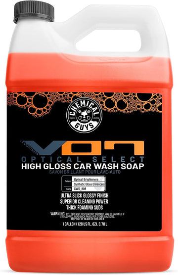 Chemical Guys CWS_808 Hybrid Foaming High Gloss Car Wash Soap (Works with Foam Cannons, Foam Guns or Bucket Washes) Safe for Cars, Trucks, Motorcycles, RVs & More, 128 fl oz (1 Gallon), Orange Scent 128 oz (1 Gallon)
