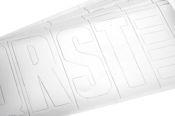attwood 14142-7 Waterproof 148-Piece Vinyl Boating Letter and Number Kit, Black Finish White