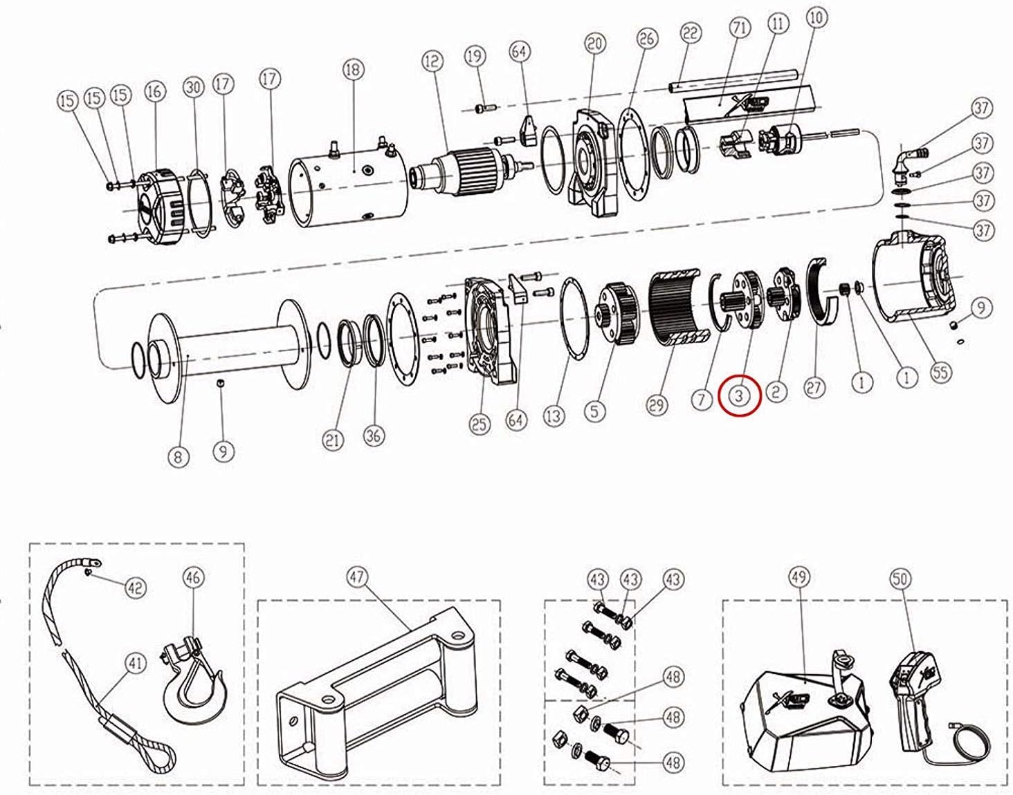 Smittybilt 97412-03 Winch Intermediate Gear Carrier Assembly For XRC-12K GEN2 Winch PN[97412] Winch Intermediate Gear Carrier Assembly