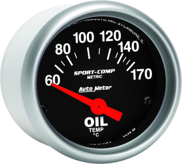 Auto Meter 3348M Sport-Compact Short Sweep Electric Oil Temperature Gauge