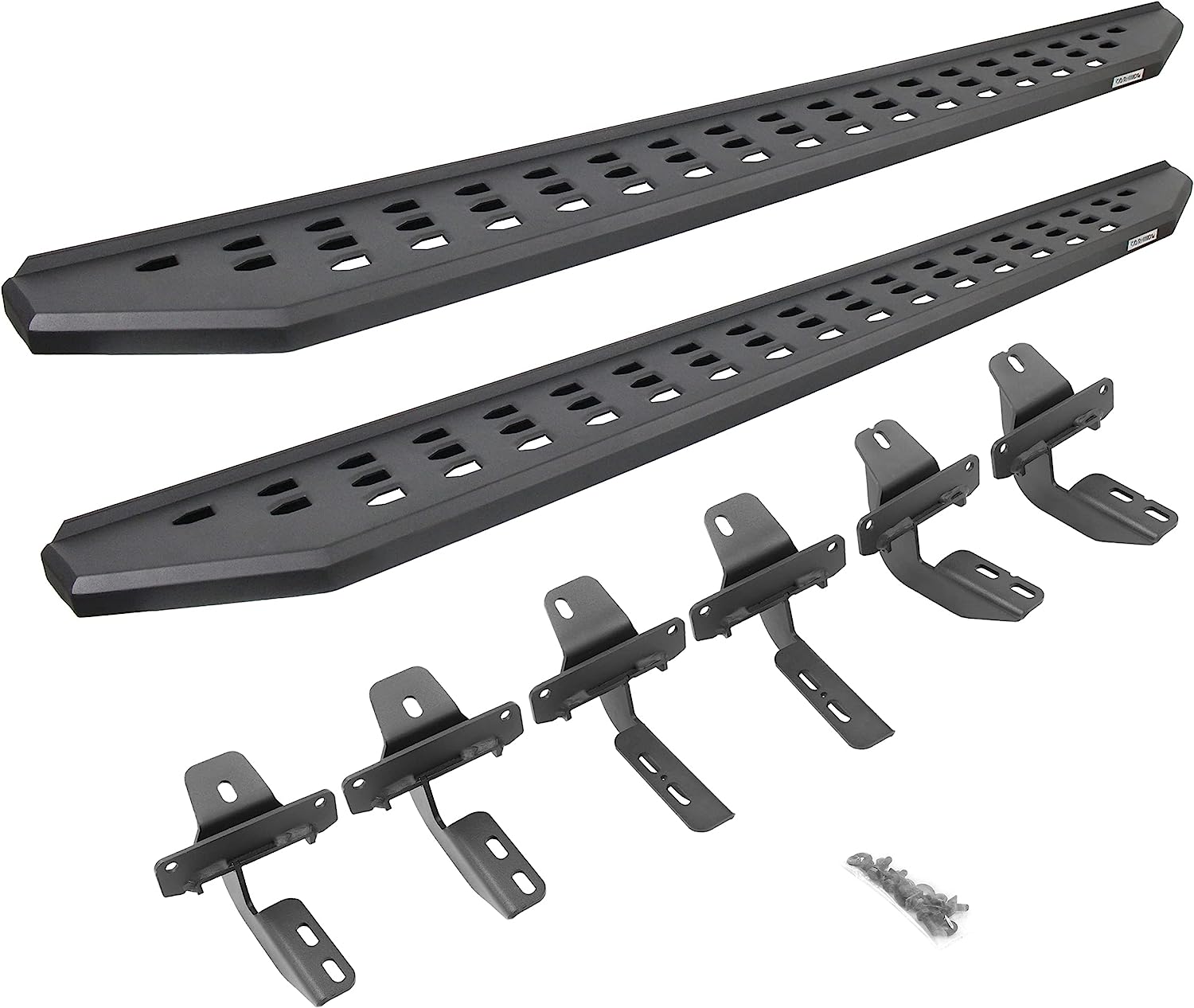 Go Rhino! 69412973PC RB20 Running Boards - Complete Kit: RB20 Running Board + Brackets,Black