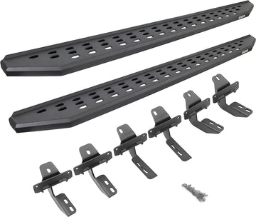 Go Rhino! 69412973PC RB20 Running Boards - Complete Kit: RB20 Running Board + Brackets,Black