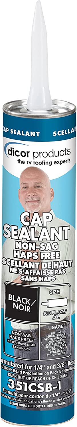 Dicor 351CSB-1 HAPS-Free Cap Sealant for RV Window and Door Maintenance, Black