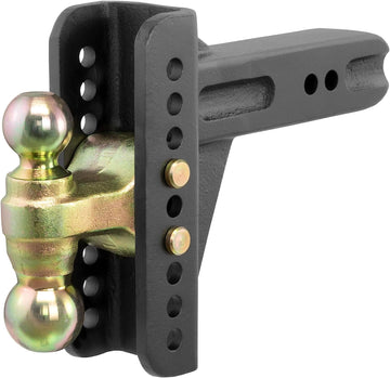 CURT Manufacturing 45902 Adjustable Trailer Hitch Ball Mount Black Fits 2-1/2-Inch Receiver, 6 Drop, 5-1/4-Inch Rise, 2-Inch and 2-5/16-Inch