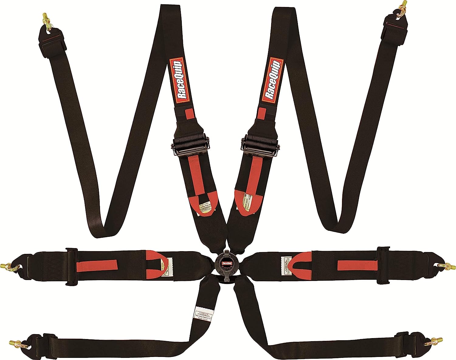 Harness, HNR/HANS, 6 Point, Camlock, FIA Approved, Pull Up Adjust, Clip-in/Wrap Around, Individual Harness, Black, Kit