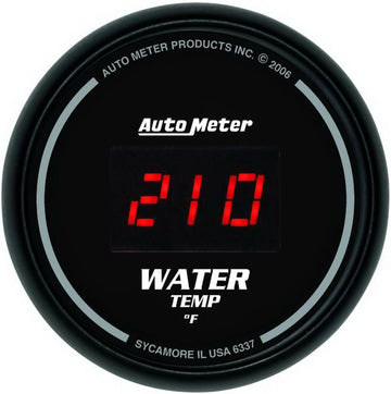 Auto Meter 6337 Sport Comp Digita 2-1/16" 0-300 F Digital Water Temperature Gauge