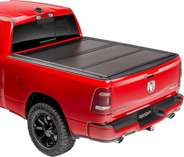 Undercover Ultra Flex Hard Folding Truck Bed Tonneau Cover | UX32006 | fits 2009-2018 and 2019 Classic Dodge Ram 1500 5.7ft Short Bed Crew Matte Black Finish 5' 7" Bed