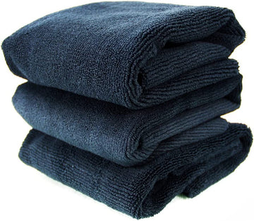 Chemical Guys MIC_805_3 Monster Edgeless Microfiber Towel, Black (16" x 16") (3 Pack) Black Solid