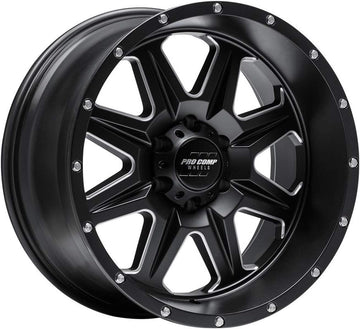 Pro Comp Wheels 5163-218947 Recon Series Size 20x10 Bolt Pattern 8x180 in. Back Space 4.75 in. -18mm Offset Satin Black Milled Recon Series