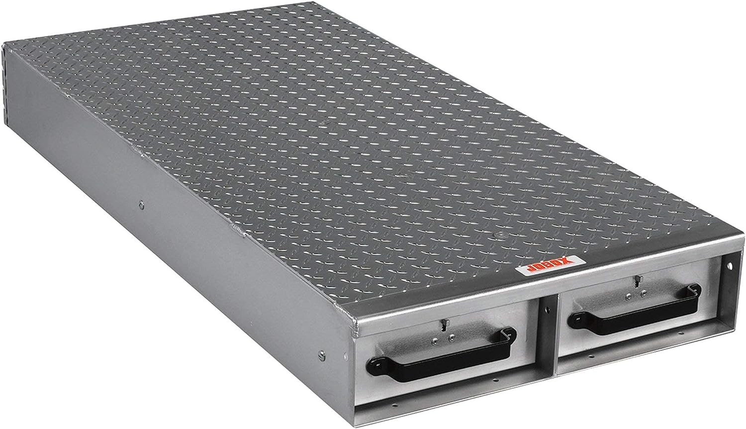 Jobox 1402980 2-Drawer Long Floor Heavy-Duty Aluminum Drawer Storage - (24" W x 6" H x 50" L), Bright