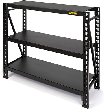 DEWALT 41658 DXST4500BLK 3-Shelf Industrial Storage Rack with Laminate Deck - 50”W x 18”D x 48”H, Black 4ft - Composite Deck Black
