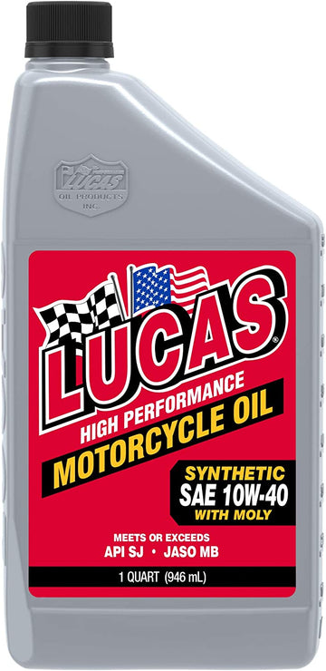 Lucas Oil 10777 Synthetic 10W-40 Motor Oil with Moly - 1 Quart One Size