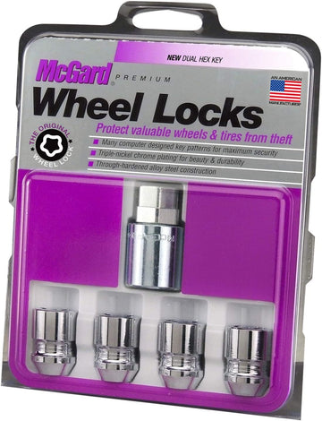 McGard 24154 Chrome Cone Seat Wheel Locks, M12 x 1.25 Thread Size, Set of 4