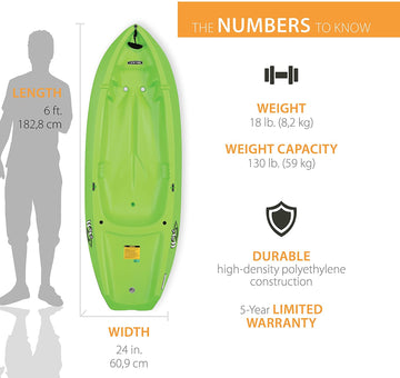 Lifetime Youth Wave Kayak with Paddle 6-Feet Lime Green