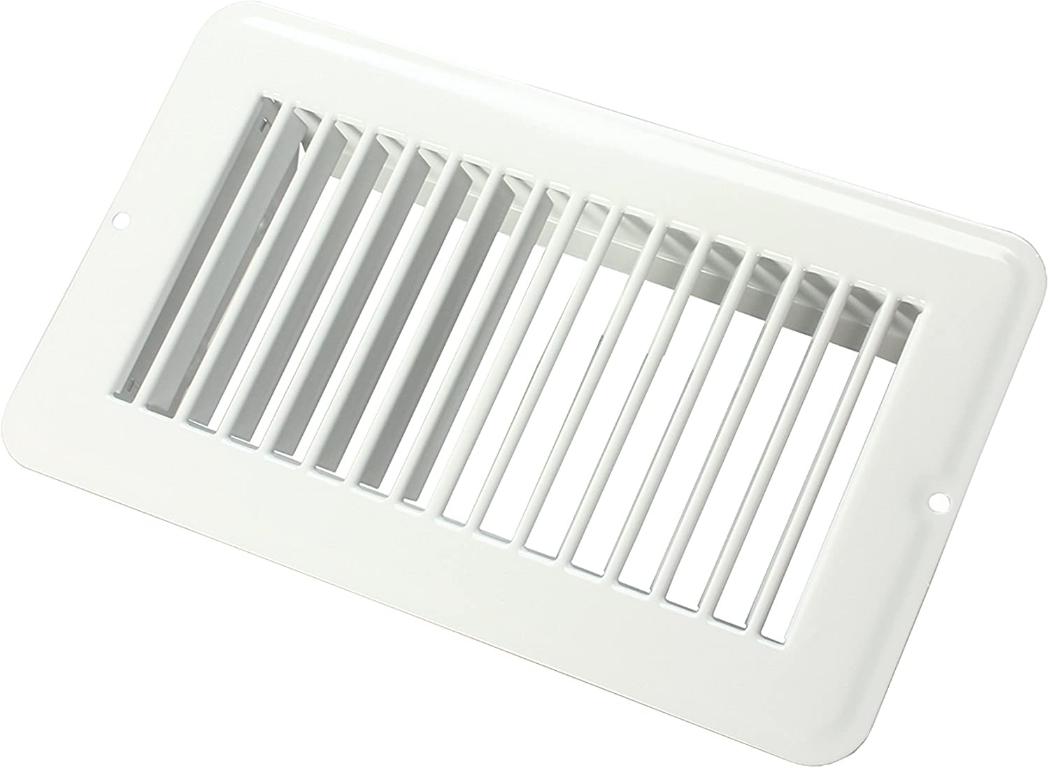 JR Products (02-28945) White 4" x 8" Metal Undampered Floor Register