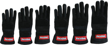 RaceQuip 3550095 355 Series Large Black SFI 3.3/5 Two Layer Youth Racing Gloves Kids-Large