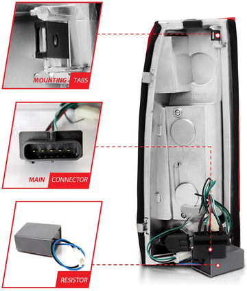 Anzo USA 311004 Chevrolet Red/Clear LED Tail Light Assembly - (Sold in Pairs)