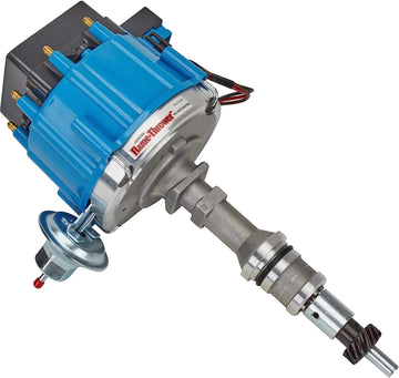 PerTronix D1352 Flame-Thrower Blue Cap Machined Housing Distributor HEI for Ford Small Block
