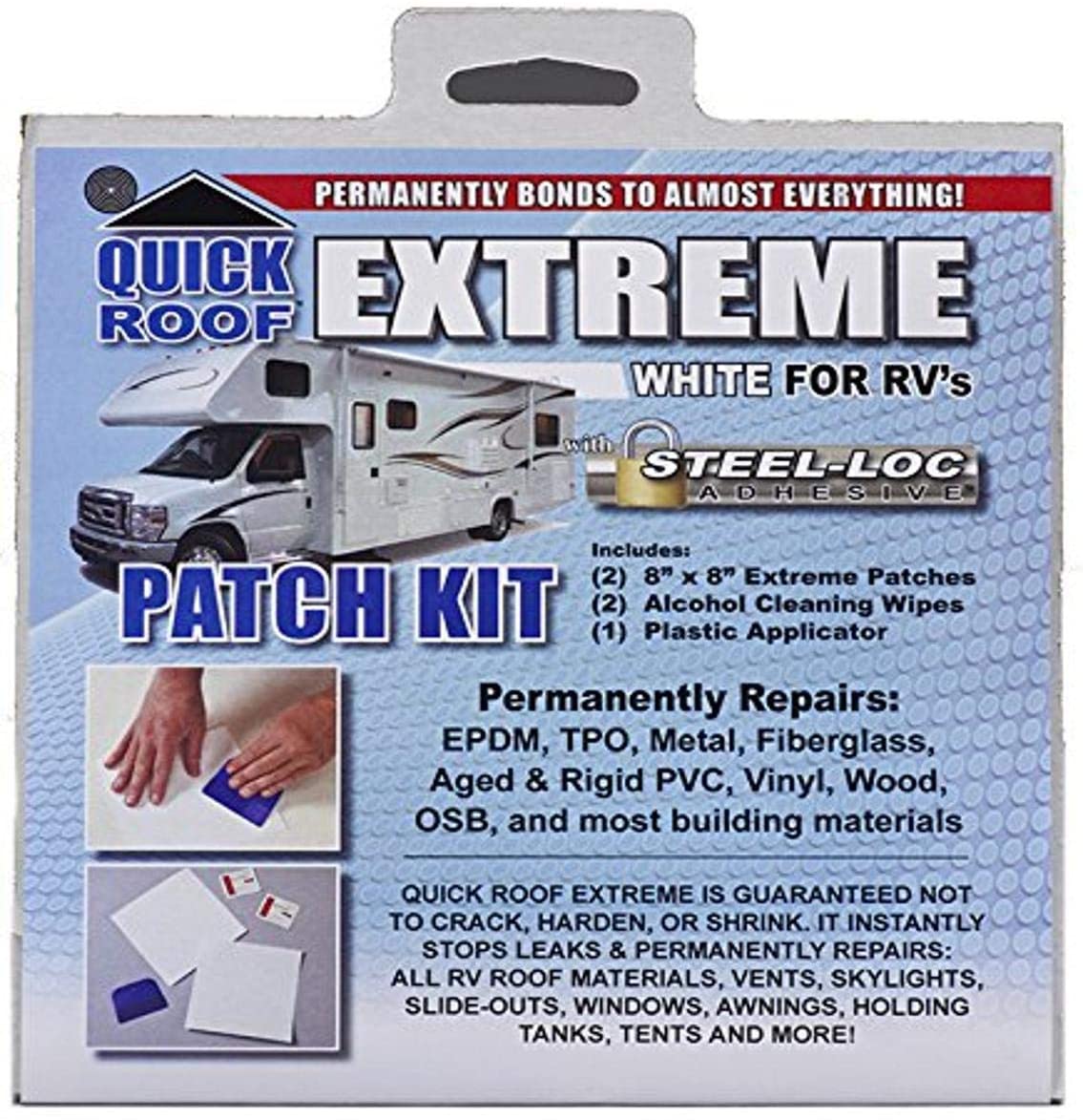 Cofair UBE88 Quick Roof Extreme Patch with Applicator - 8" x 8" Pack of 2