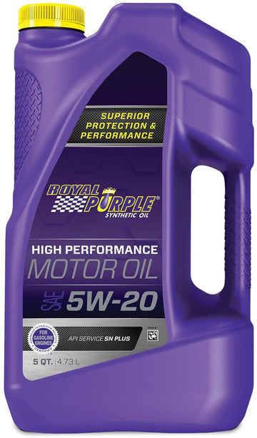 Royal Purple 51520 API-Licensed SAE 5W-20 High Performance Synthetic Motor Oil, 5 Quart Jug 5 Quart (160 Ounces)