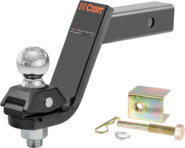 CURT 45144 RockerBall Cushion Hitch Ball Mount, 7,500 lbs 2-Inch Diameter, 2-in Shank, 5" Drop, Anti-Rattle Pin 2 inch diameter, 2 inch shank, 5 inch drop, anti rattle pin
