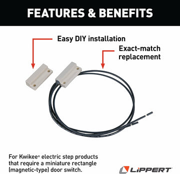 Lippert Components 374198 White Miniature Rectangle Door Switch Kit (Miniature Rectangle Door Switch Kit -White)