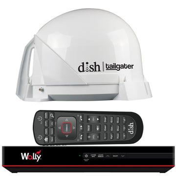 KING DISH® Tailgater® Satellite TV Antenna Bundle w/DISH® Wally® HD Receiver & Cables