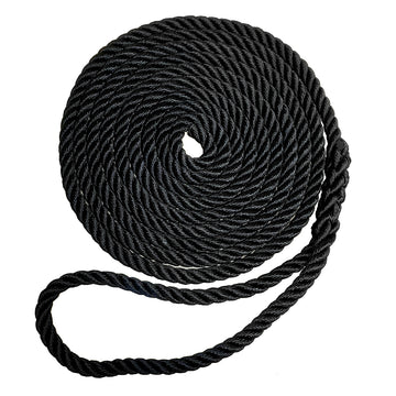 Robline Premium Nylon 3 Strand Dock Line - 1/2" x 25' - Black