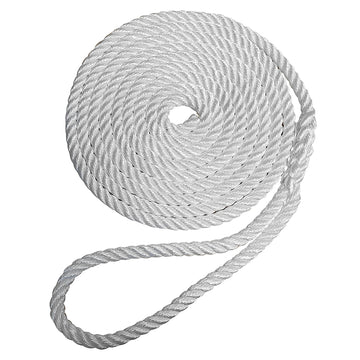Robline Premium Nylon 3 Strand Dock Line - 5/8" x 25' - White