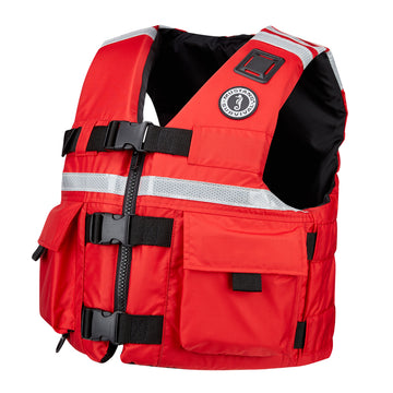 Mustang SAR Vest w/SOLAS Reflective Tape - X-Large - Red