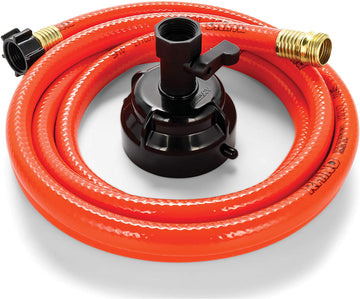 Camco 22999 Rhinoflex Gray Clean System with Hose and Jet Rinser Cap-Ideal for Flushing Black Grey Water or Tote Tanks 5/8" Inside Diameter, Orange Clean Out Hose System with Rinse Cap