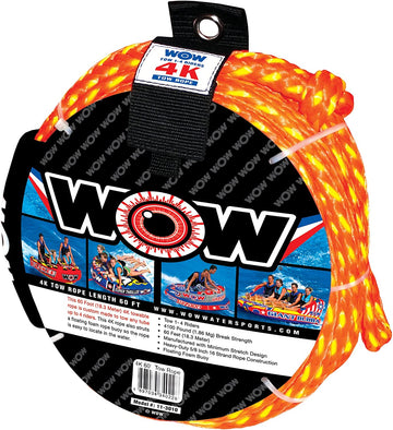 Wow World of Watersports, Tow Ropes, Floating Foam Buoys, Minimum Stretch Up to 4 Riders