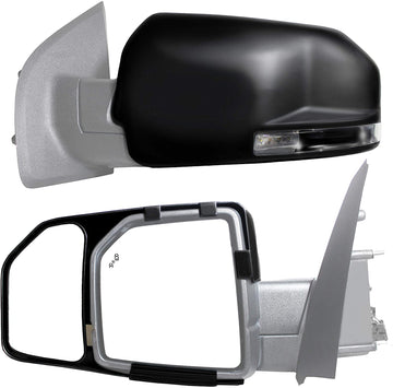 K Source 81850 Snap-On Towing Mirrors for Ford F150 (15+), Black